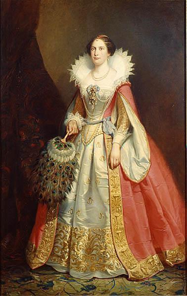 Johan Christoffer Boklund Lovisa, 1828-1871, queen, married to king Karl XV Spain oil painting art